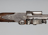 Collier Second Model Five-Shot Flintlock Revolver, Patented by Elisha Haydon Collier (American, Boston 1788–1856 Boston), Steel, wood (walnut, rosewood), silver, brass, British, London