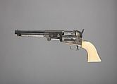 Colt Model 1851 Navy Revolver with Thuer Conversion for Self-Contained Cartridges, Serial no. 27060, Samuel Colt (American, Hartford, Connecticut 1814–1862), Steel, brass, silver, ivory, American, Hartford, Connecticut
