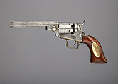 Pocket Model Colt Revolver, Steel, wood, gold, American