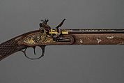 Flintlock Smooth Bore Gun, Steel, wood (walnut), silver, gold, Spanish, Madrid