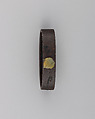 Sword-Hilt Collar (Fuchi), Iron, gold, copper-silver alloy (shibuichi), Japanese