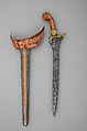 Kris with Sheath, Iron, gold, wood, Malaysian