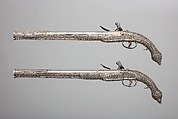 Pair of Flintlock Pistols, Steel, silver, Balkan; barrel, Russian; lock, Italian