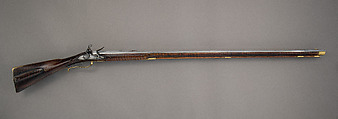 Flintlock Longrifle, Johann Christian Oerter (American, Christian&#39;s Spring, Pennsylvania, 1747–1777), Wood, steel, brass, American, Christian's Spring, Pennsylvania