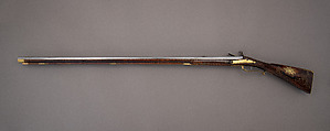 Flintlock Longrifle, Johann Christian Oerter (American, Christian&#39;s Spring, Pennsylvania, 1747–1777), Wood, steel, brass, American, Christian's Spring, Pennsylvania