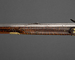 Flintlock Longrifle, Johann Christian Oerter (American, Christian&#39;s Spring, Pennsylvania, 1747–1777), Wood, steel, brass, American, Christian's Spring, Pennsylvania