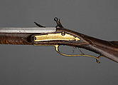 Flintlock Longrifle, Johann Christian Oerter (American, Christian&#39;s Spring, Pennsylvania, 1747–1777), Wood, steel, brass, American, Christian's Spring, Pennsylvania