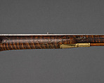 Flintlock Longrifle, Johann Christian Oerter (American, Christian&#39;s Spring, Pennsylvania, 1747–1777), Wood, steel, brass, American, Christian's Spring, Pennsylvania
