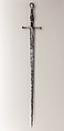 Hand-and-a-Half Sword from the Castillon Group, Steel, wood, silver, copper alloy, British or French