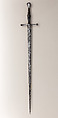 Hand-and-a-Half Sword from the Castillon Group, Steel, wood, silver, copper alloy, British or French