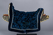 Ceremonial Saddle, Lacquer, abalone shell, gold foil, copper alloy, wood, iron, tin, leather, textile (silk), Chinese