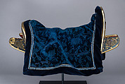 Ceremonial Saddle, Lacquer, abalone shell, gold foil, copper alloy, wood, iron, tin, leather, textile (silk), Chinese