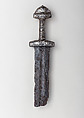 Sword Hilt and Partial Blade, Steel, silver, wood, Scandinavian