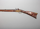 American Longrifle, Nicholas Beyer (American, Lebanon County, Pennsylvania, ca. 1780–1850), Wood, iron, brass, silver, American, Pennsylvania