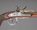 Cased Pair of Flintlock Pistols Presented to Captain Cayetano Valdés y Flores, Nicolas Noël Boutet (French, Versailles and Paris, 1761–1833), Steel, wood, silver, gold, copper alloy, leather, textile, French, Versailles