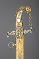 Presentation Saber with Scabbard, Royal Arms Manufactory at Torre Annunziata (Italian, Naples, established 1757), Steel, copper alloy, wood, gold, mother-of-pearl, coral, Italian, Naples