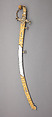 Presentation Saber with Scabbard, Royal Arms Manufactory at Torre Annunziata (Italian, Naples, established 1757), Steel, copper alloy, wood, gold, mother-of-pearl, coral, Italian, Naples
