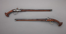 Pair of Flintlock Holster Pistols Made for Louis XIV of France (r. 1643–1715), Pierre Cisteron (French, ca. 1589–1684), Steel, fruitwood, gold, silver, French, Figeac
