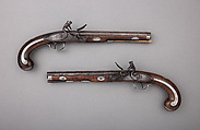 Pair of Flintlock Pistols, Henry Young (American, Easton, Pennsylvania, ca. 1775–ca. 1833 Wilkes-Barre, Pennsylvania), Iron, wood, silver, American