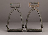 Pair of Stirrups, Iron, bronze, gold, silver, Scandinavian, possibly Danish