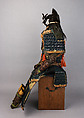 Armor (<i>Gusoku</i>) with Box, Helmet bowl by Neo Masanobu 根尾正信 (Japanese, active early 18th century), Iron, leather, lacquer, textile, silver, gold, brass, copper-gold alloy (shakudō), copper-silver alloy (shibuichi), feather, wood, glass, boar bristle, Japanese