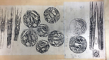 Scroll Showing a Collection of Rubbings from Tangs (<i>Nakago</i>) of Ancient Swords with Signatures of Makers, Baron Matsudaira Japanese, Charcoal (?) on paper, Japanese