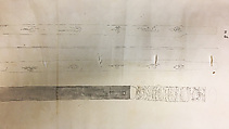 Drawings of Old Swords from the Hachiman Temple at Kamakura: Short Sword (<i>Tanto</i>) from Akita; Sword of Yoshii Family; Doctor's Sword of Mr. Fukushima; State Sword of Mr. Matsuda, Anonymous, Ink on paper, Japanese