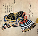 Scroll illustrating the parts of different types of Japanese armor, Japanese