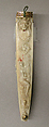 Knife with Sheath, Steel, ivory, diamond, ruby, enamel, gold, French, Dieppe
