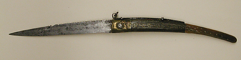 Clasp Knife, Steel, horn, brass, Spanish