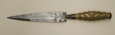 Poniard, Steel, gold, brass, possibly Sardinian