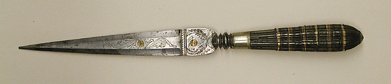 Poniard or Dirk, Steel, brass, horn, bone, possibly tin, Spanish, Balearic Islands