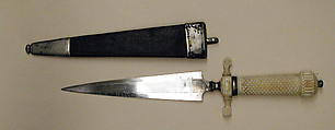 Dagger with Sheath, Steel, ivory, gold, leather, silver, German, Munich