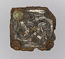 Belt Buckle, Iron, silver niello, gold, copper alloy, Frankish
