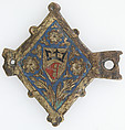 Harness Pendant, Copper, gold, enamel, possibly Spanish