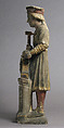 Sculpture of Saint Eloi Working on an Anvil in the Style of the 16th Century, Limestone, polychromy, French