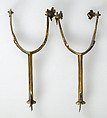 Pair of Rowel Spurs, Copper alloy, gold, German