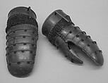 Pair of Gauntlets, Iron, leather, textile, Japanese