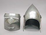 Visored Bascinet in the 14th century style, Steel, French