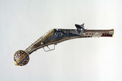 Wheellock Pistol, Wood, gold, steel, copper, bone, German, Nuremberg