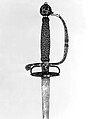 Smallsword Hilt and Blade, Steel, copper-gold alloy (shakudō), gold, hilt, Japanese, possibly Dejima; blade, European