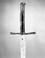 Hunting Sword, Hans Sumersperger  Austrian, Steel, copper alloy, horn, bone, Austrian, Hall