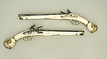 Pair of Flintlock Pistols, Leonardus Graeff (Aachen (now Germany), active ca. 1670–80), Steel, gold, silver, ivory, Southern Netherlandish, Aachen