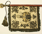 Alliance Banner and Shaft for a Wedding Procession for the Families Bessere von Thalfingen and Seutter von Lötzen, Silk, wood, metal, silver, gilding, German