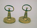 Tassel Sockets, Iron, gold, Tibetan