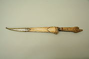 Dagger with Sheath, Ivory (elephant), steel, silver, gold, Nepalese