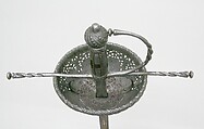 Cup-Hilted Rapier, Francesco Maria Rivolta (Italian, Milan, active second half of 17th century), Steel, iron wire, wood, textile (felt), Italian, Milan