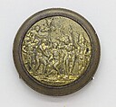 Plaque of Sword Pommel, Bronze, gold, North Italian