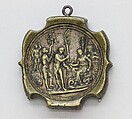 Plaque of Sword Pommel, Bronze, gold, North Italian