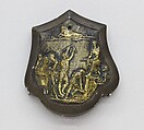 Plaque of Sword Pommel, Bronze, gold, North Italian